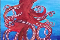 Red  Octopus 12 x 16